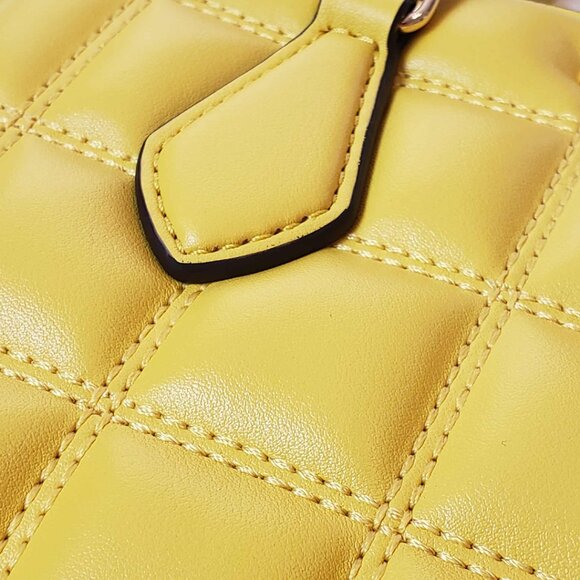 💛NEW Michael Kors SHEILA Small CZ Quilted Vegan Satchel Crossbody Handbag Purse - Picture 7 of 16